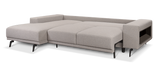 Liri L-shape sofa-bed with shelf