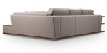 Softy sectional sofa-bed with shelves and table