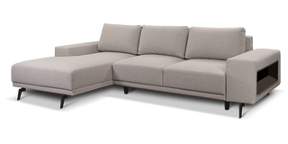 Liri L-shape sofa-bed with shelf